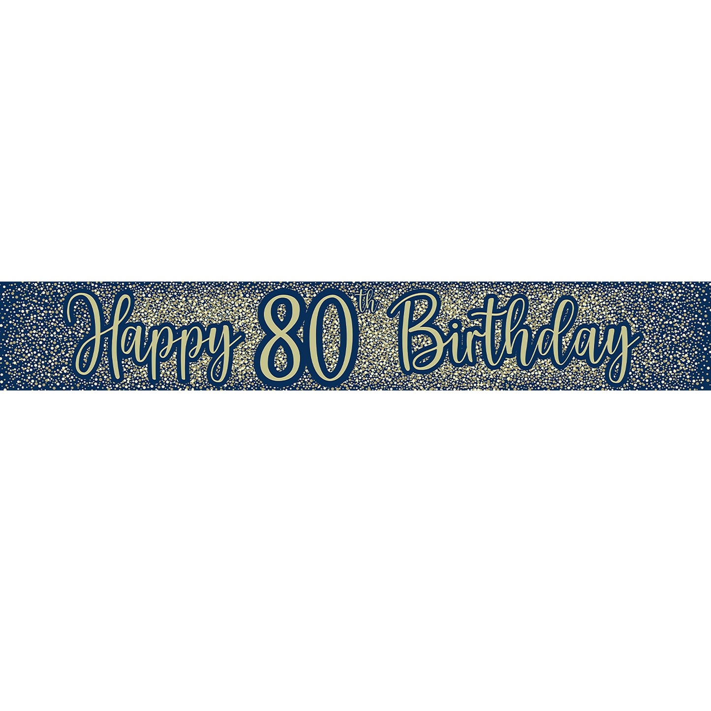 80th Birthday Blue & Gold Banner
