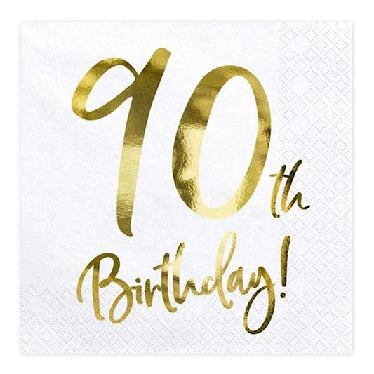 90th Birthday Gold Napkins