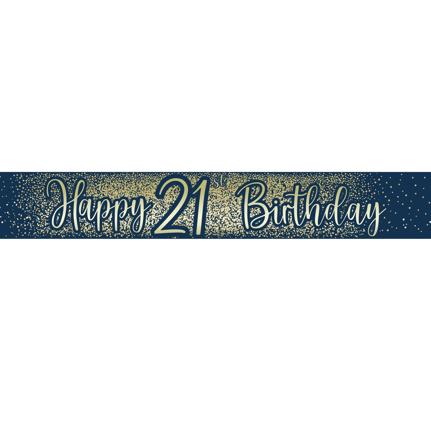 21st Birthday Blue & Gold Banner