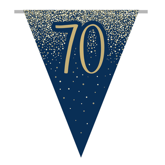70th Birthday Blue & Gold Bunting