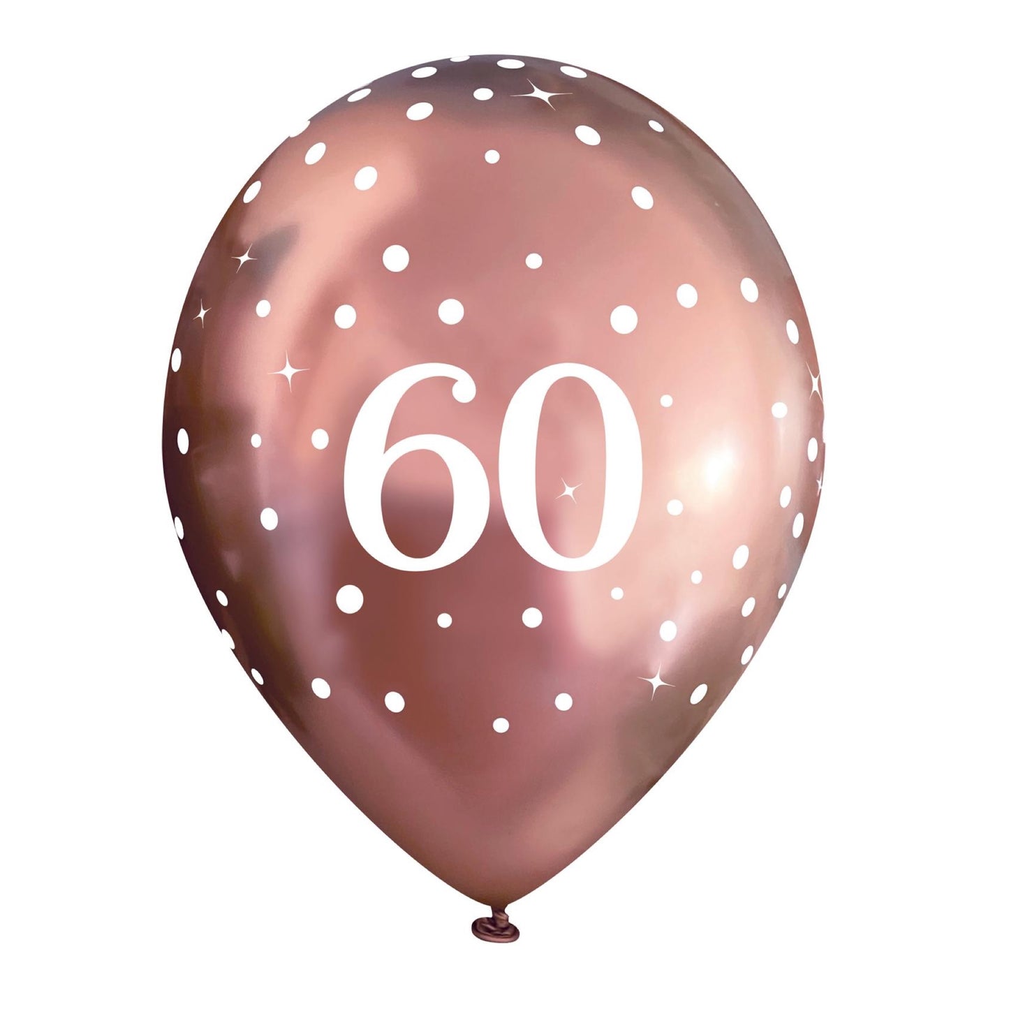 60th Birthday Metallic Rose Gold Balloons