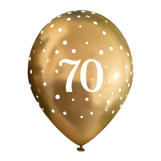 70th Birthday Metallic Gold Balloons