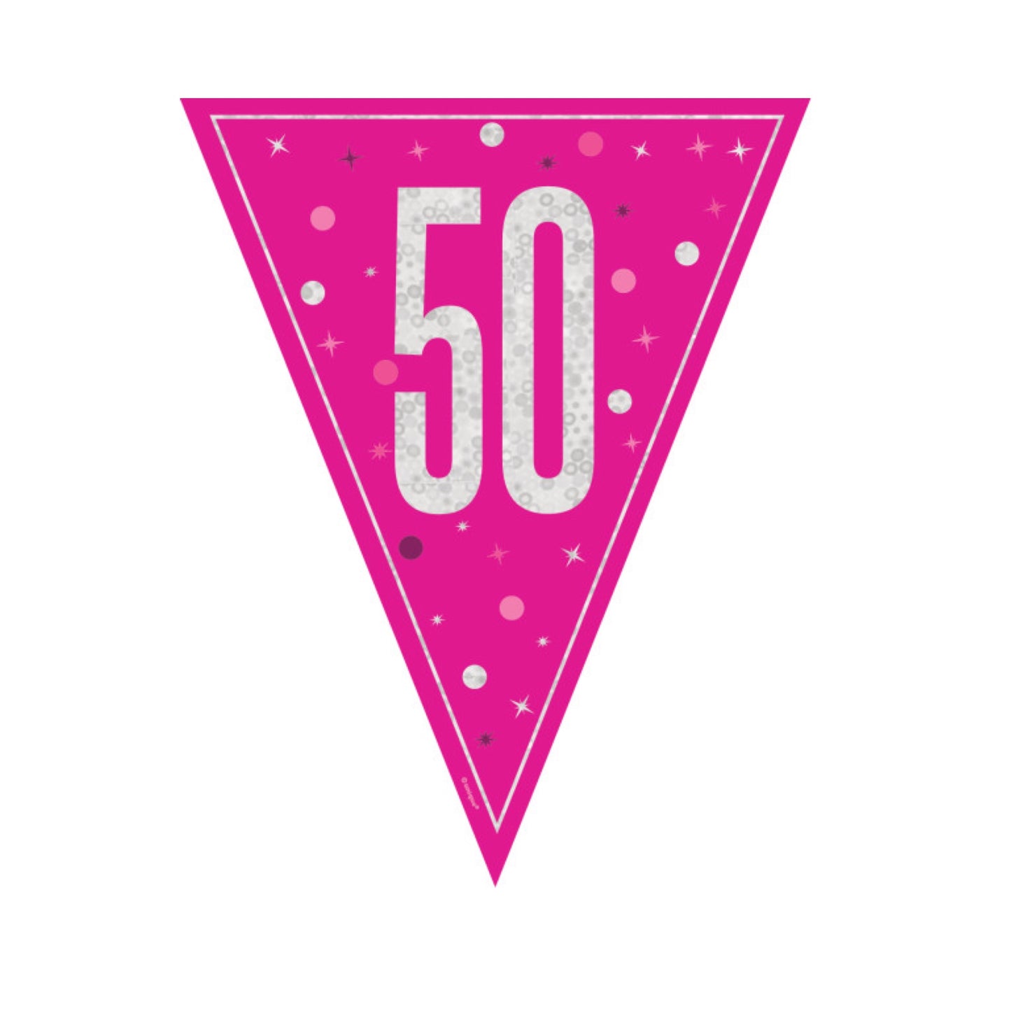 50th Birthday Pink Sparkling Bunting