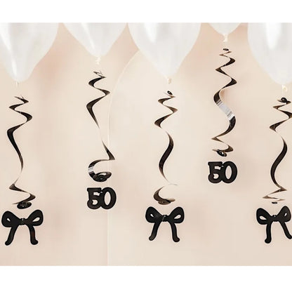 50th Birthday Bow Hanging Swirls