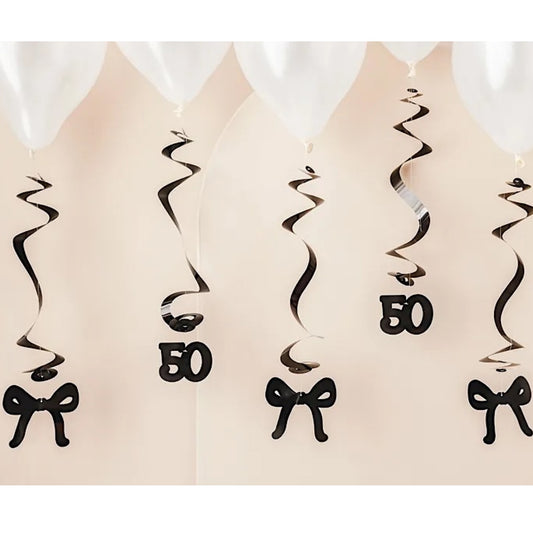 50th Birthday Bow Hanging Swirls