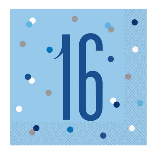 16th Birthday Blue Napkins