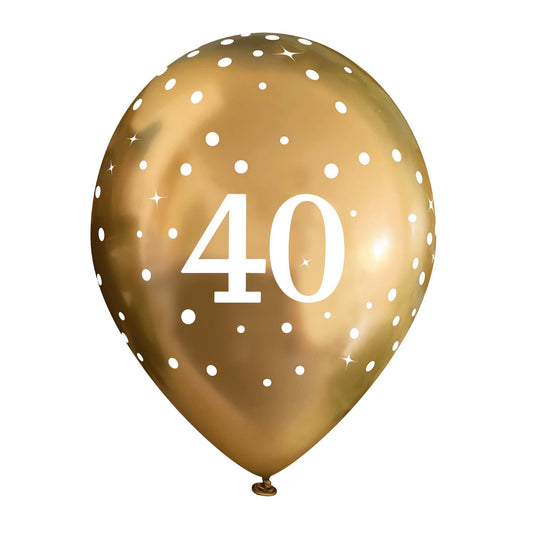 40th Birthday Metallic Gold Balloons