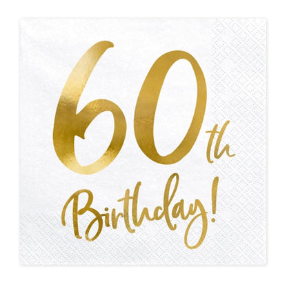 60th Birthday Gold Napkins