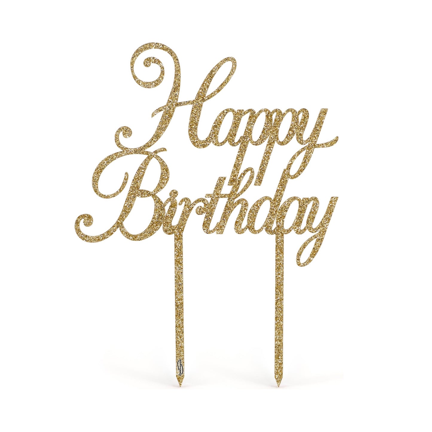 Acrylic Gold Happy Birthday Cake Topper