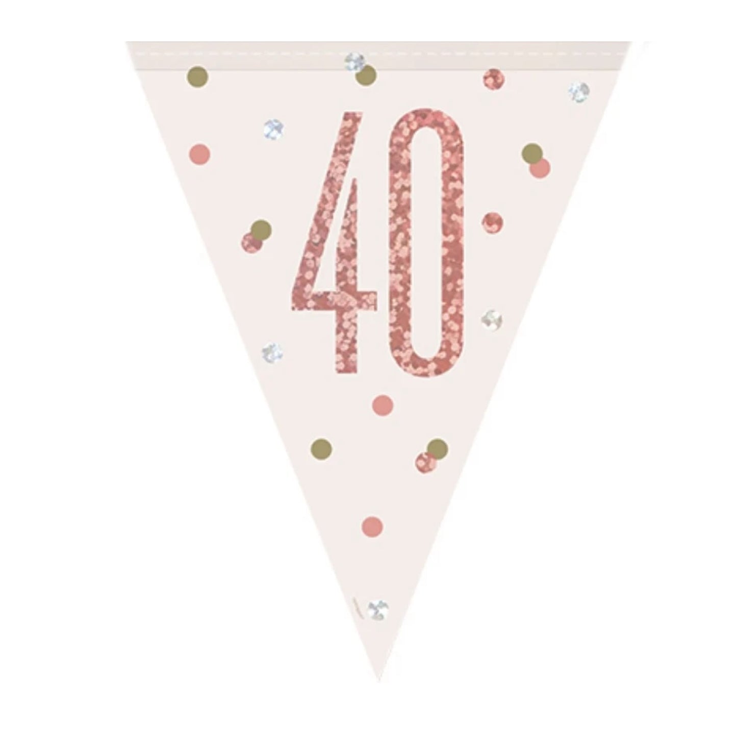 40th Birthday Rose Gold Sparkling Bunting