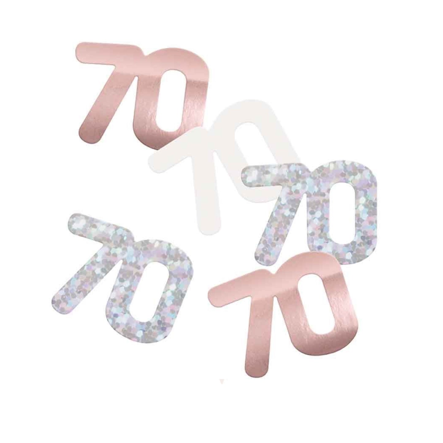 70th Birthday Rose Gold Mixed Confetti