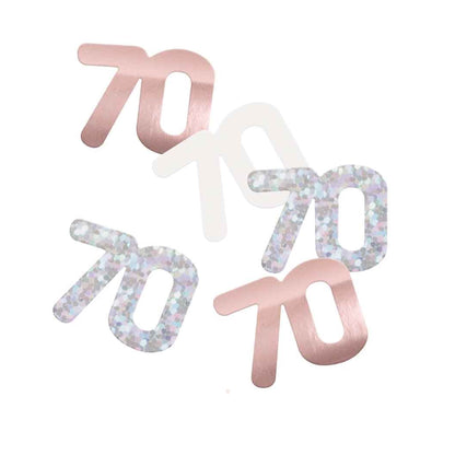 70th Birthday Rose Gold Mixed Confetti