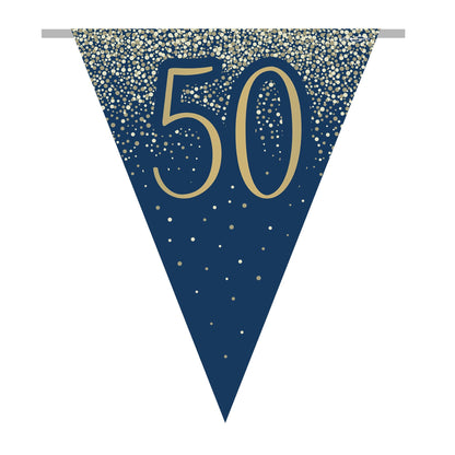 50th Birthday Blue & Gold Bunting
