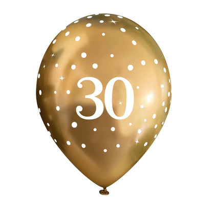 30th Birthday Metallic Gold Balloons