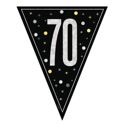 70th Birthday Black Bunting