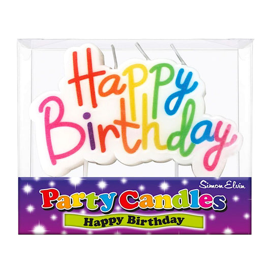 Rainbow Happy Birthday Block Candle