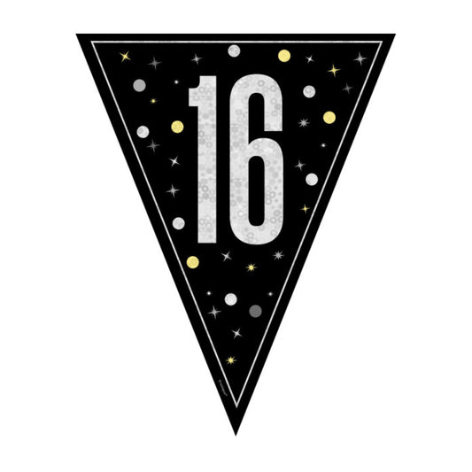 16th Birthday Black Bunting