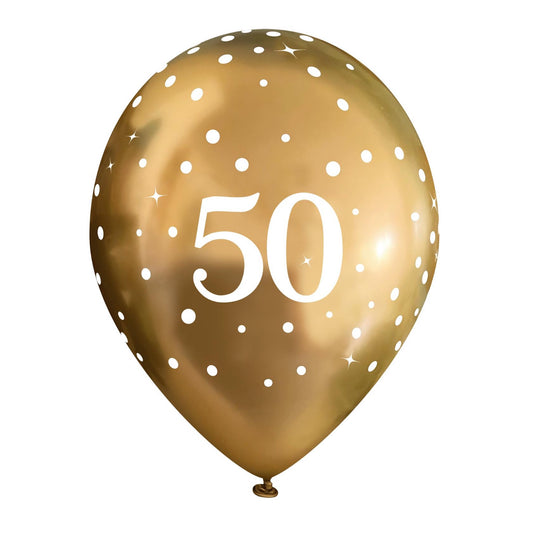 50th Birthday Metallic Gold Balloons