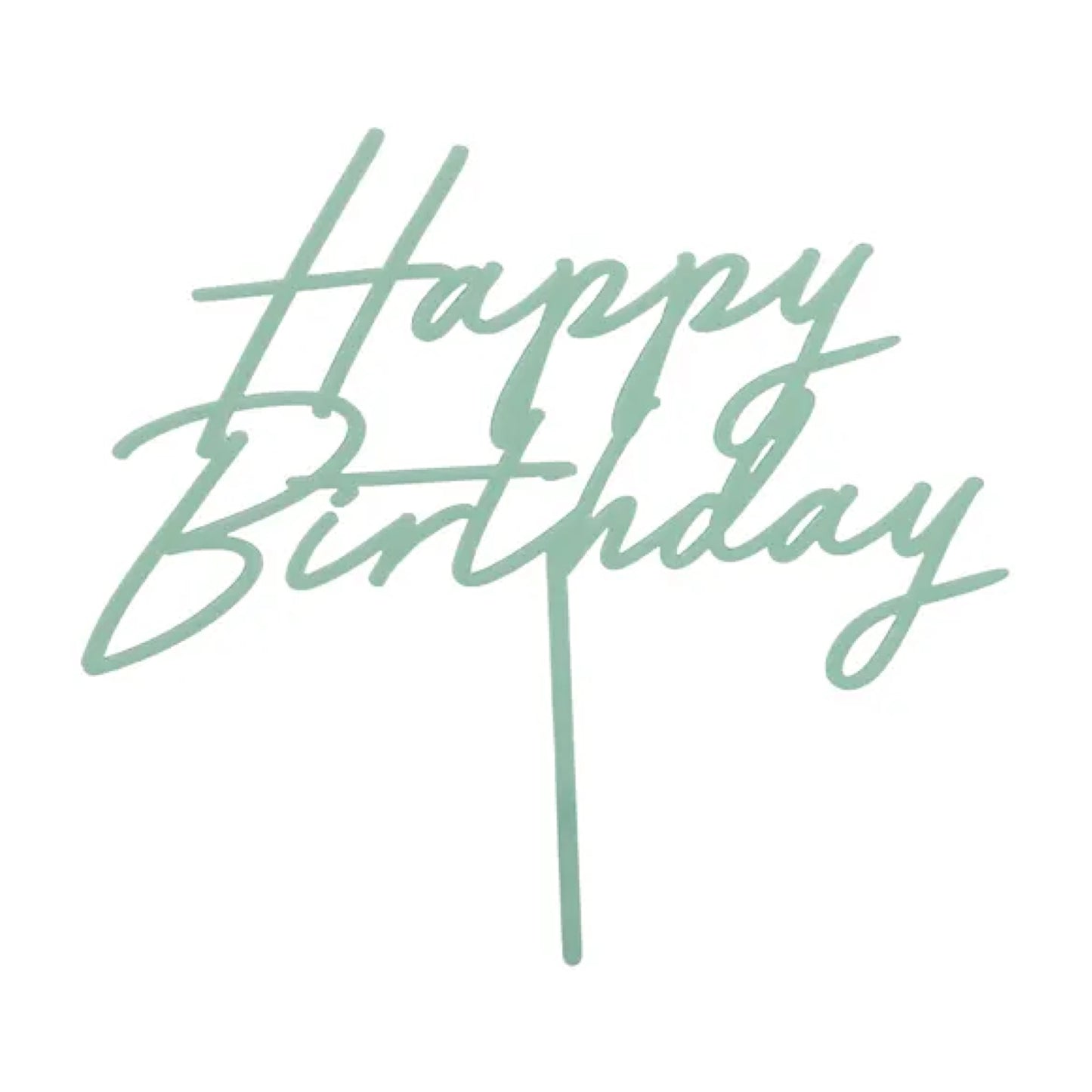 Green Happy Birthday Cake Topper