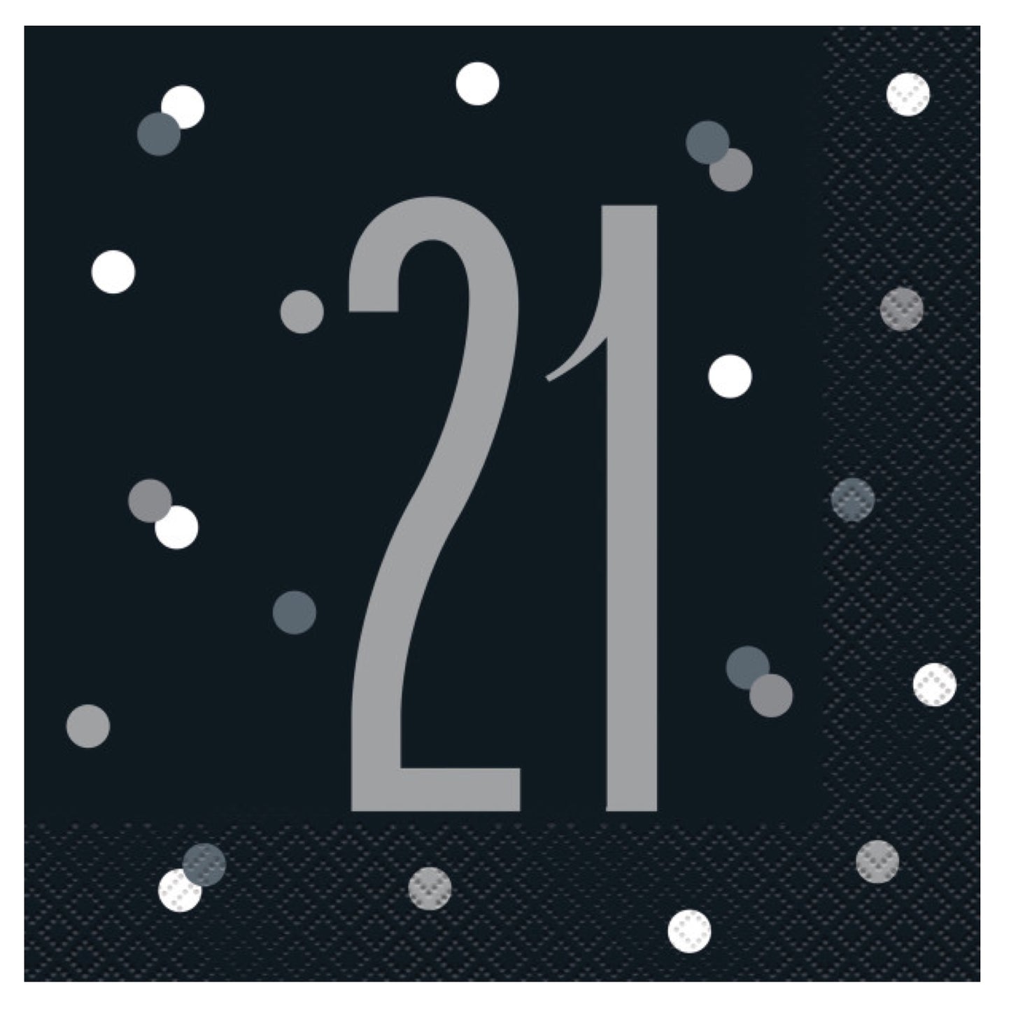 21st Birthday Black Napkins