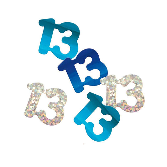 13th Birthday Blue Mixed Table Confetti