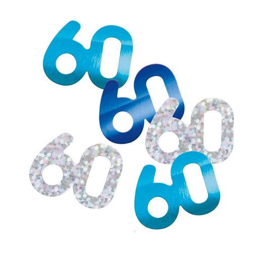 60th Birthday Blue Mixed Table Confetti