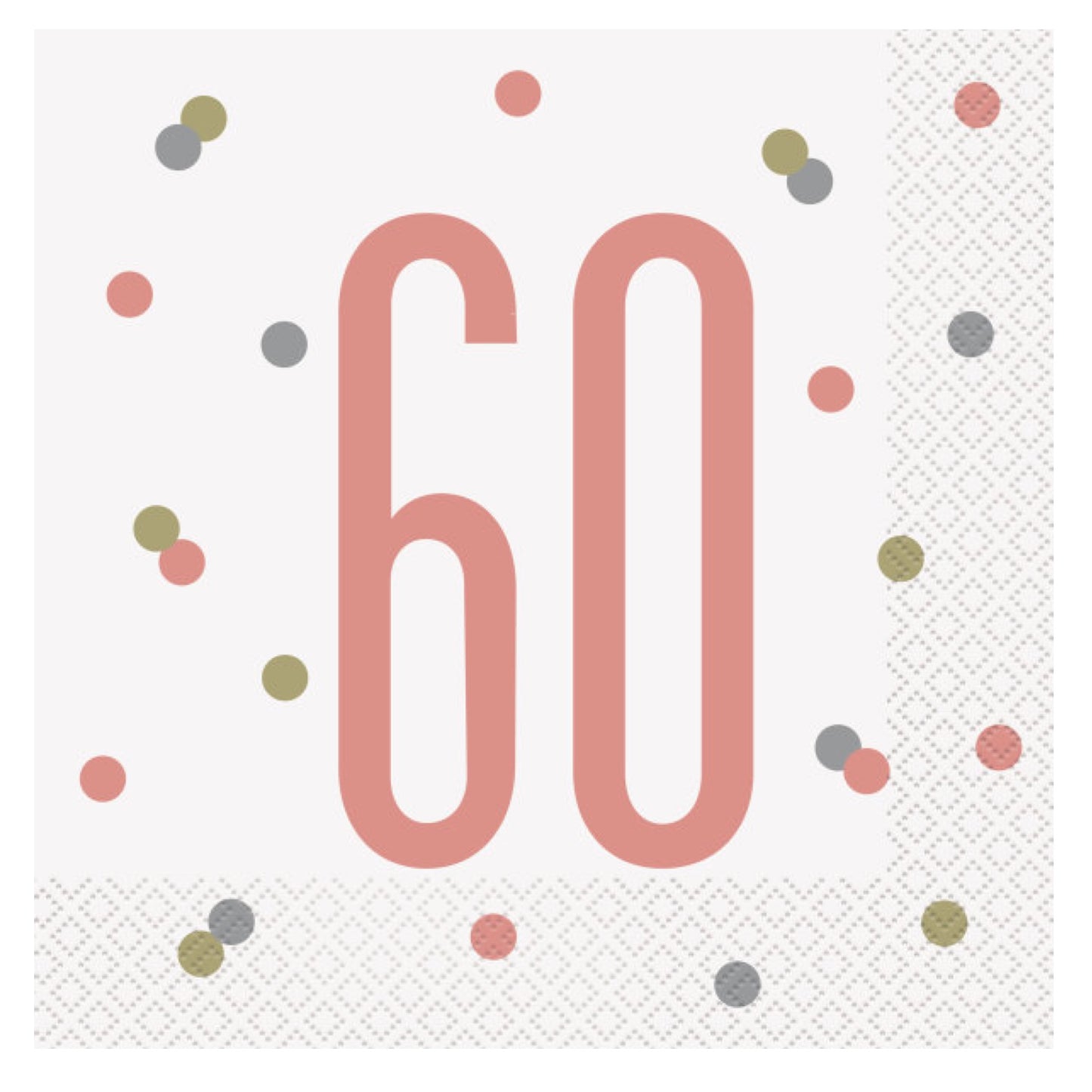 60th Birthday Rose Gold Napkins