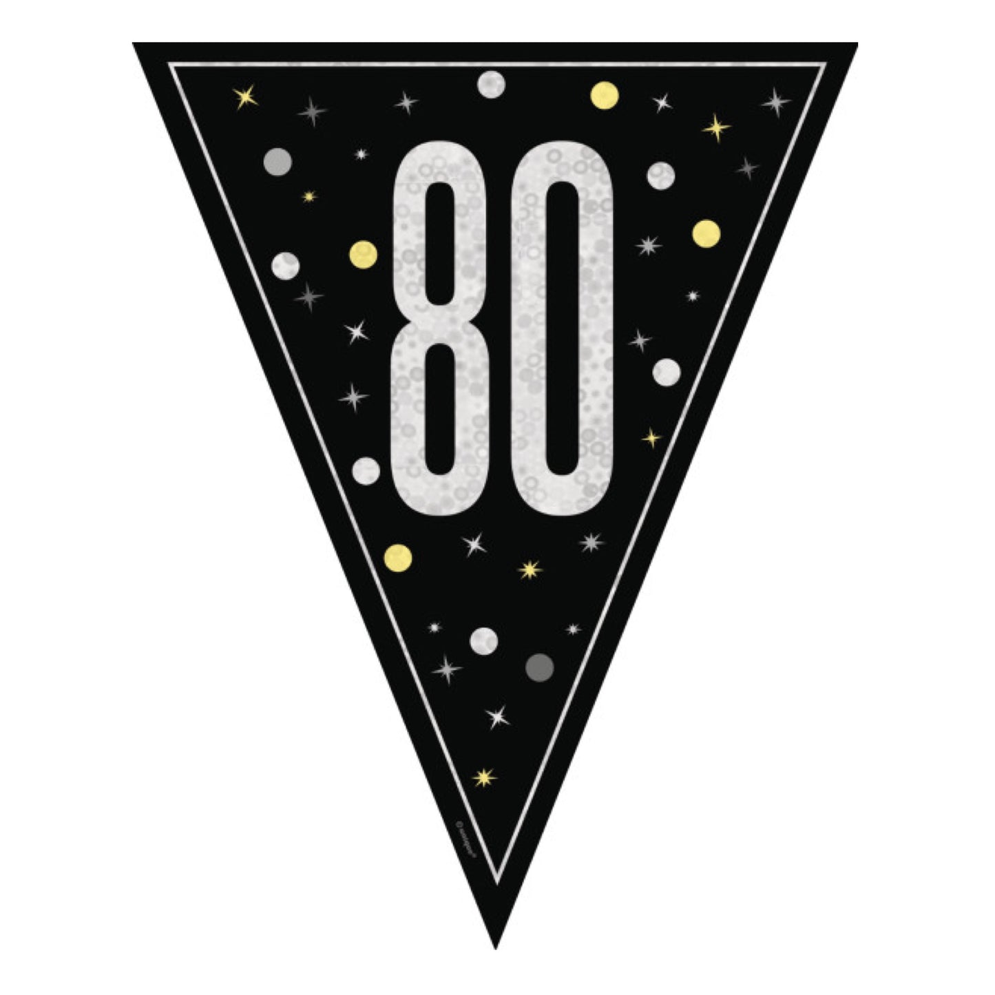 80th Birthday Black Bunting
