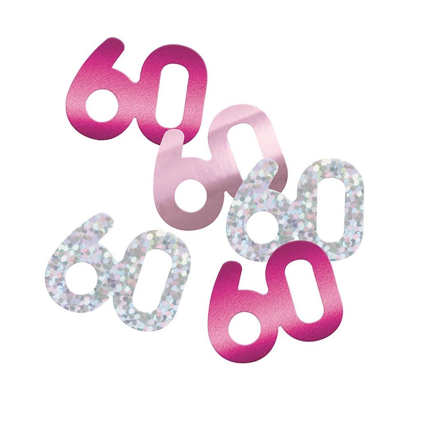 60th Birthday Pink Mixed Confetti
