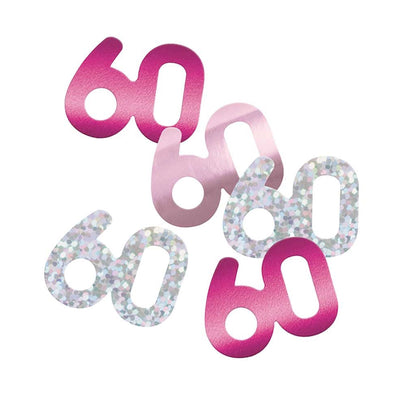 60th Birthday Pink Mixed Confetti