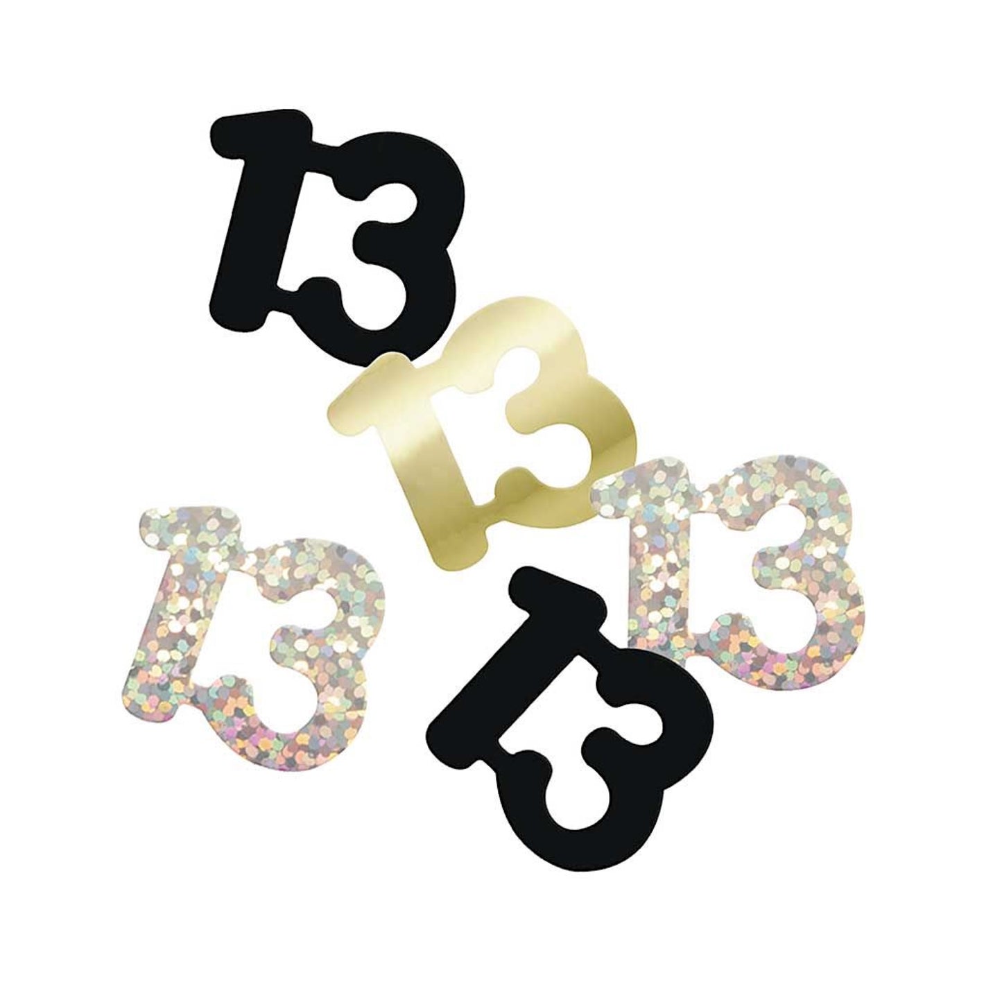 13th Birthday Black Mixed Table Confetti