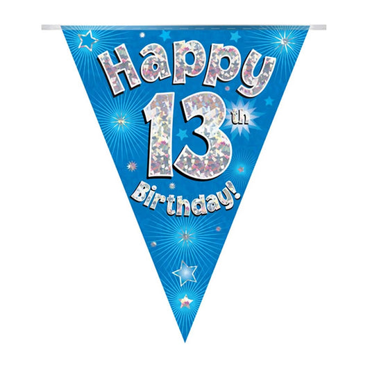 Blue Happy Birthday Teenager Bunting