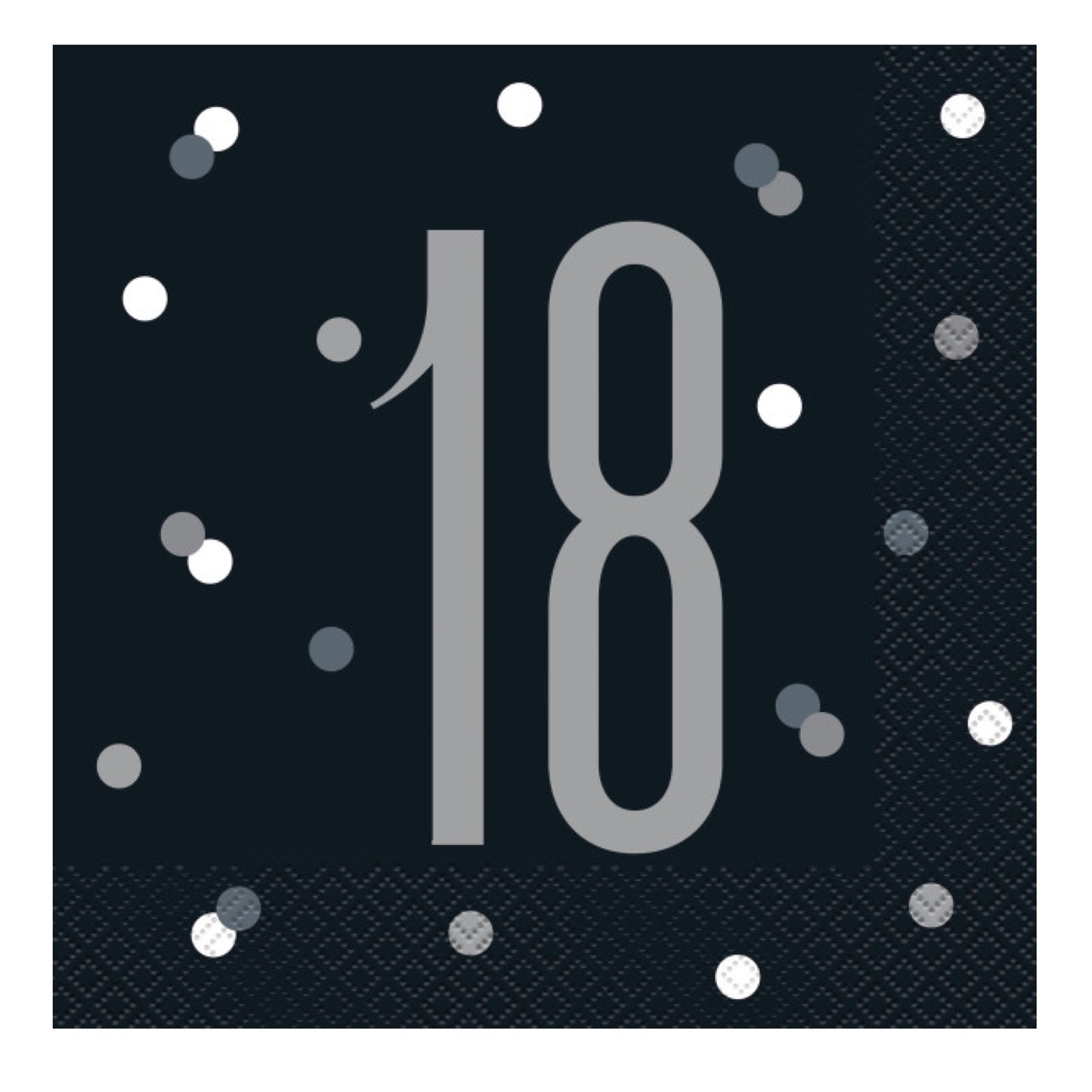 18th Birthday Black Napkins