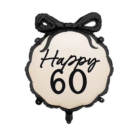 60th Birthday Bow Foil Balloon