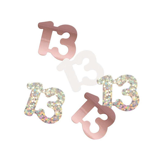 13th Birthday Rose Gold Mixed Confetti