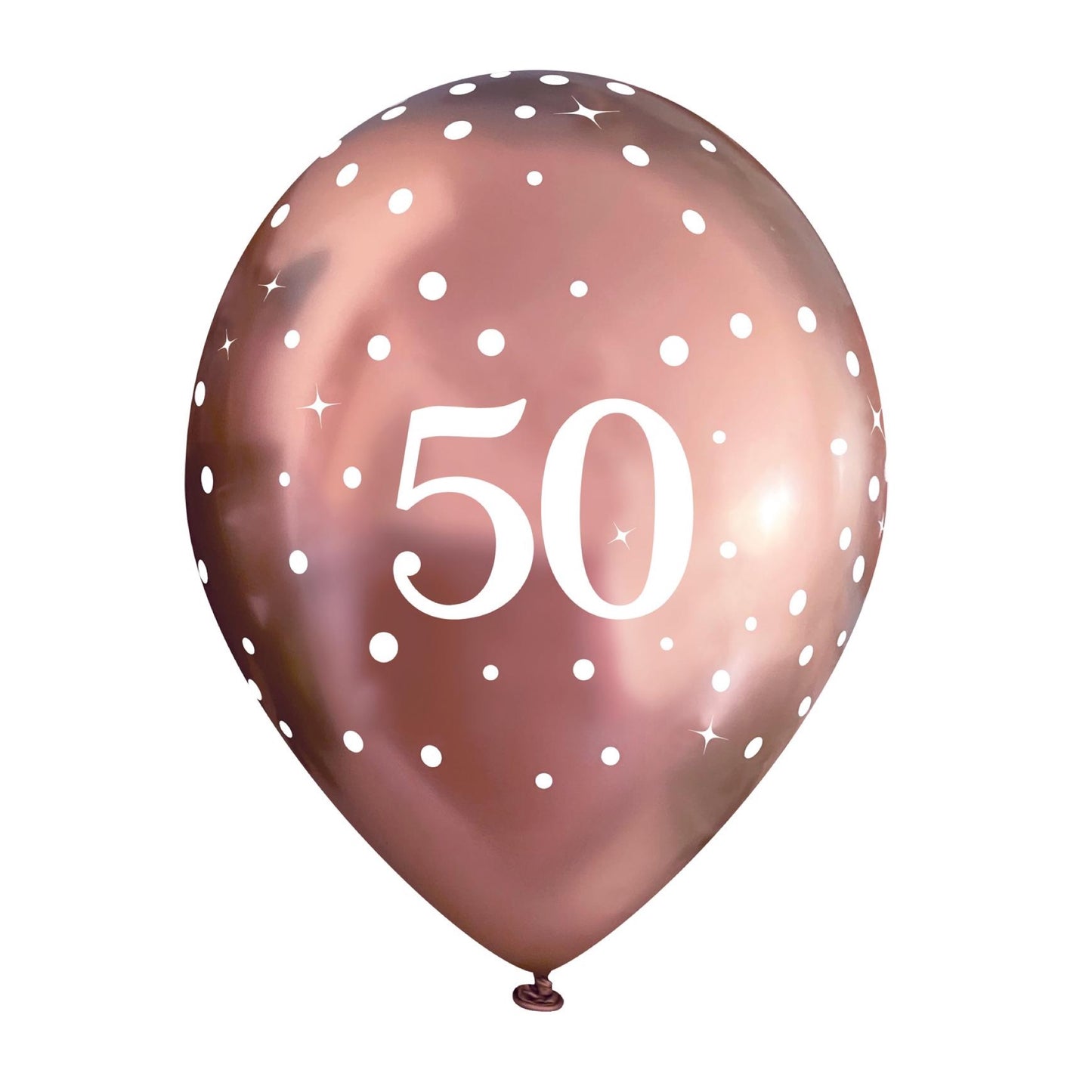 50th Birthday Metallic Rose Gold Balloons