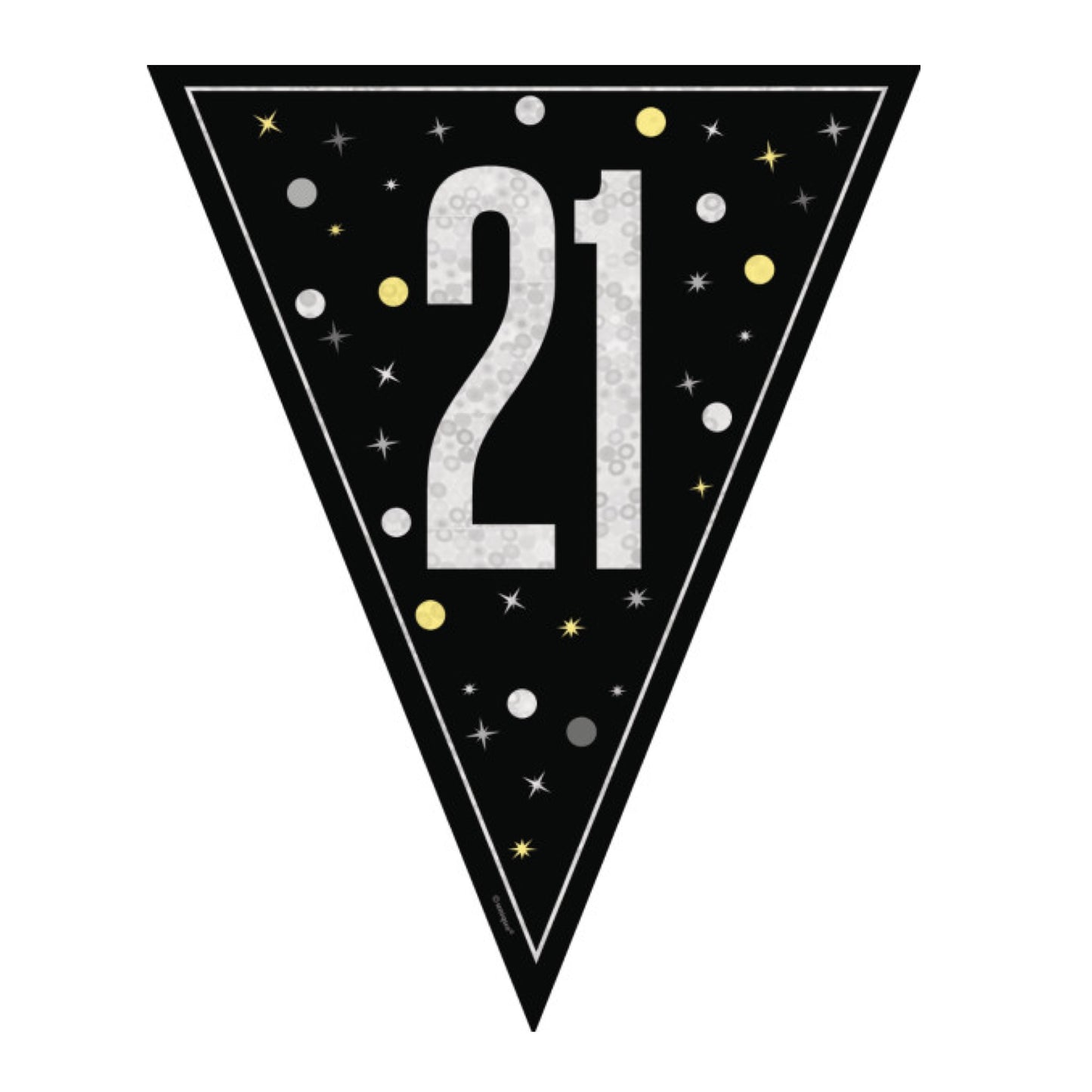 21st Birthday Black Bunting