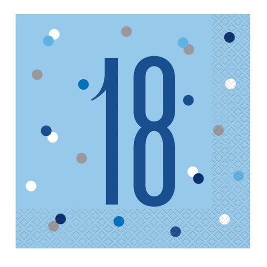 18th Birthday Blue Napkins