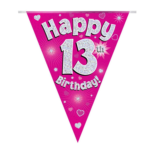Pink Happy Birthday Teenager Bunting