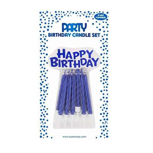 Blue Happy Birthday Candle Set