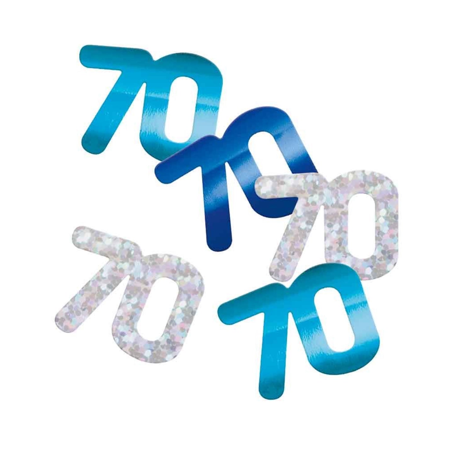 70th Birthday Blue Mixed Table Confetti