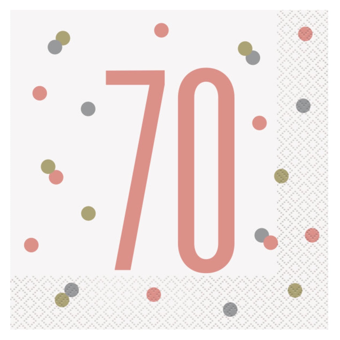 70th Birthday Rose Gold Napkins