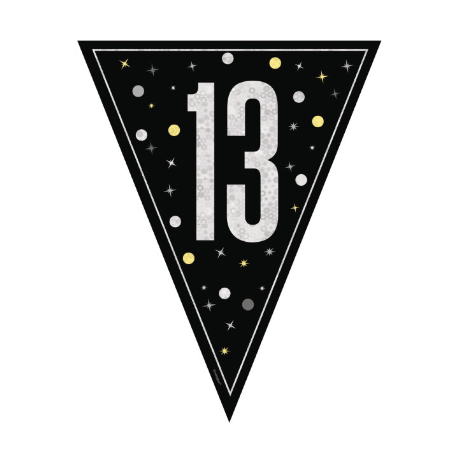 13th Birthday Black Bunting