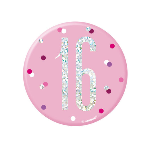 16th Birthday Rose Gold Badge