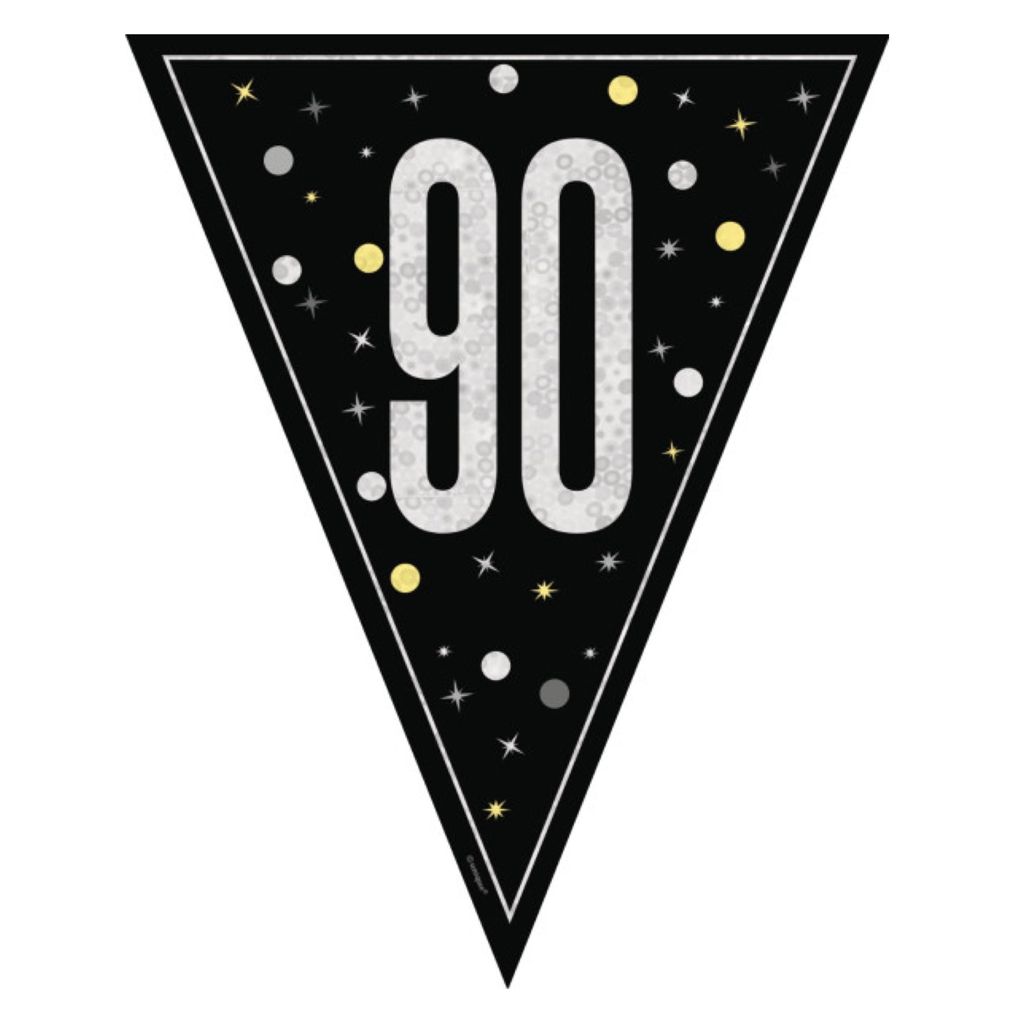 90th Birthday Black Bunting