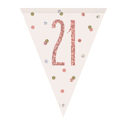 21st Birthday Rose Gold Sparkling Bunting