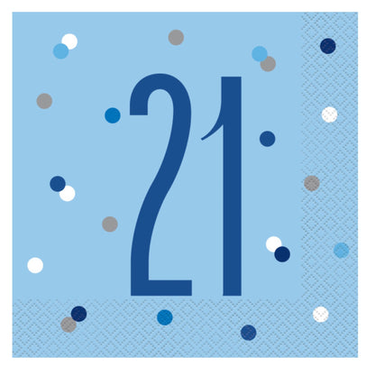 21st Birthday Blue Napkins