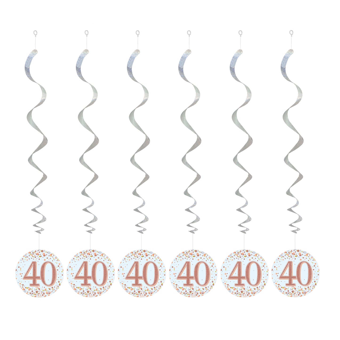 40th Birthday Rose Gold Hanging Swirls