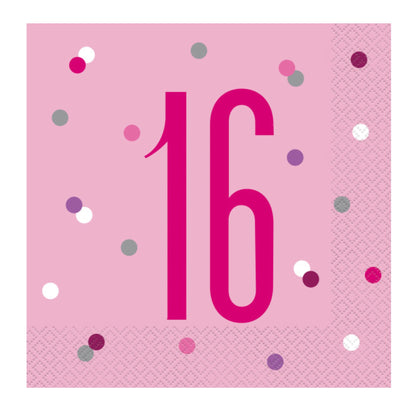 16th Birthday Pink Napkins