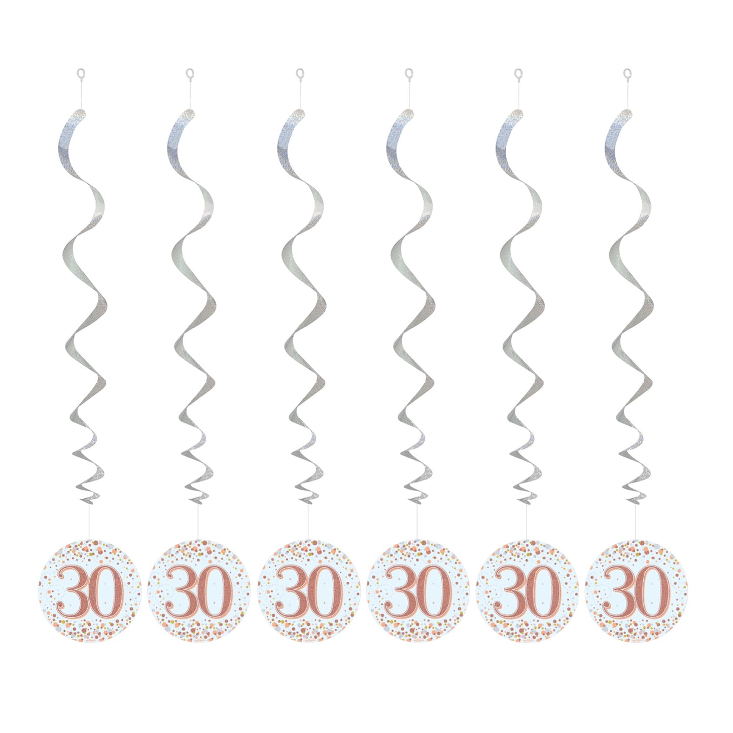 30th Birthday Rose Gold Hanging Swirls